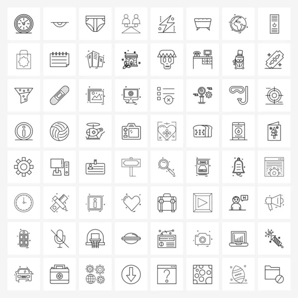 Pack Universal Line Icons Web Applications Power Electricity Garments Charge — Stock Vector