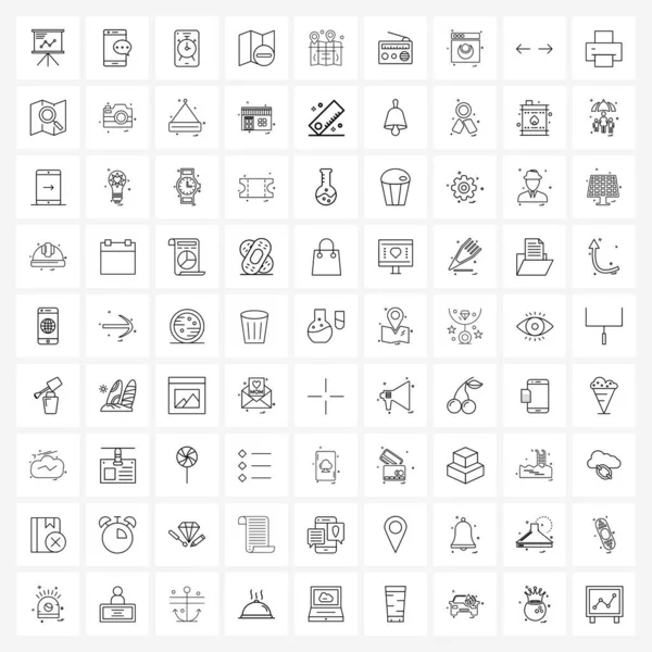Universal Line Icon Pixel Symboles Parfaits Lieu Supprimer Horloge Carte — Image vectorielle