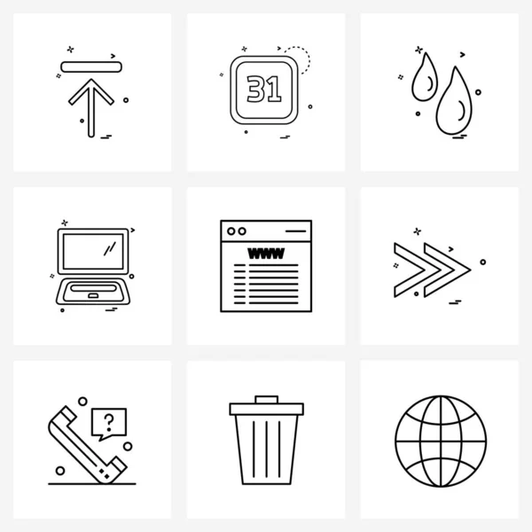 Universal Line Icons Für Web Und Mobile Computer Laptop Regen — Stockvektor