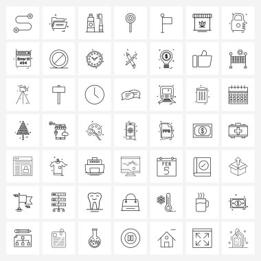 49 Modern Satır Şekerleme, Şeker, Diş fırçası, Sakız Vektörü İllüstrasyonu