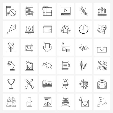 36 Modern Pictogram yazma, kalem, sürpriz, kalem, video vektör illüstrasyonundan oluşan Mobil UI Satır Simgesi
