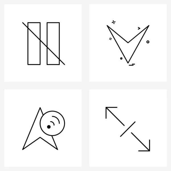 Interfaccia Linea Icona Set Simboli Moderni Sul Controllo Freccia Disabilitare — Vettoriale Stock