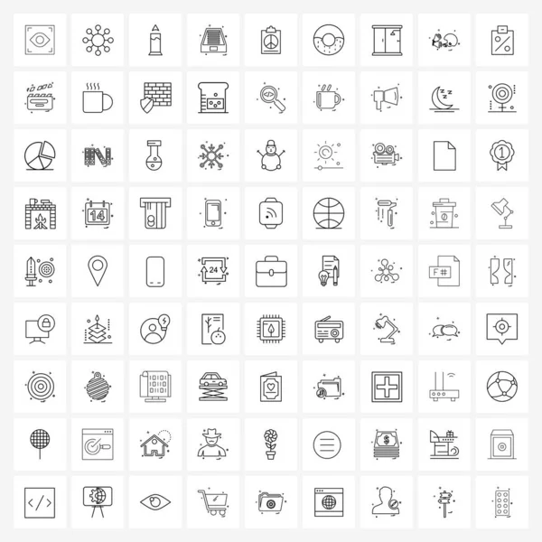 Line Icon Set Modern Symbols Report Analysis Light Download Drop — 스톡 벡터