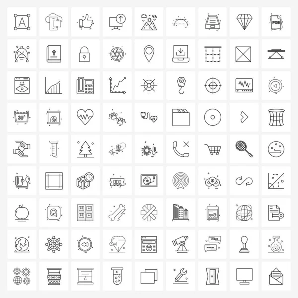 Vector Line Illustration Simple Line Icons Climbing Upload Screen Computer — 스톡 벡터