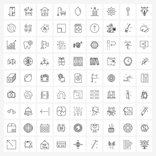 Vector Line Icons Modern Symbols Food Tree Home Recreation Bench — 스톡 벡터