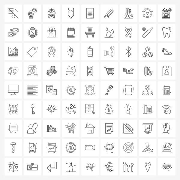 Pixel Perfect Set Vector Line Icons Application Top Game Nighty — Stockový vektor