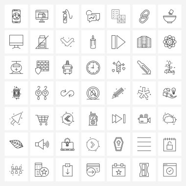 Line Icon Set of 49 Modern Symbols of hyperlink, economy, oxygen tank, calculations, sms Vector Illustration clipart