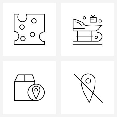 Peynir, konum, yemek, kar, nakliye Vektörü İllüstrasyonu için 4 Satır Sembolü Stok Vektörü Simgesi