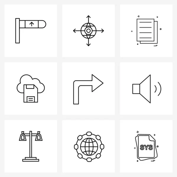 Iconos Universales Pixel Perfect Símbolos Hasta Diagrama Archivos Nube Cloud — Vector de stock