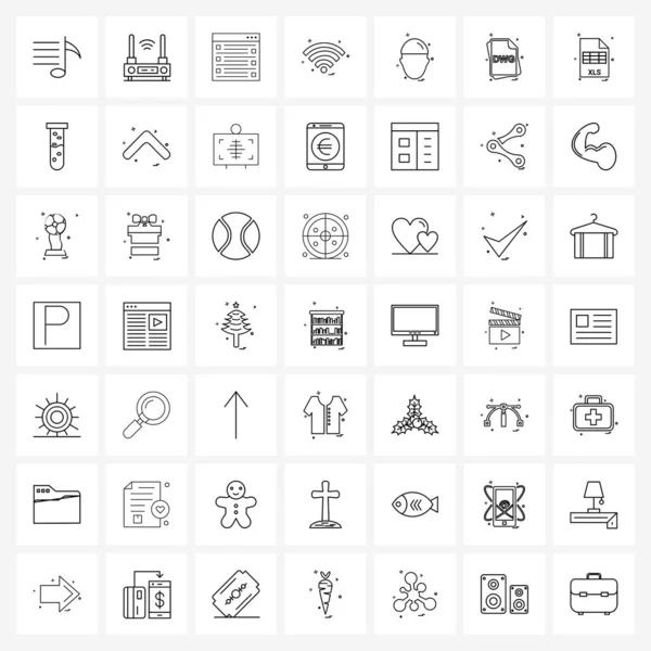 Mobile Line Icon Set Van Moderne Pictogrammen Van Mens Signalen — Stockvector