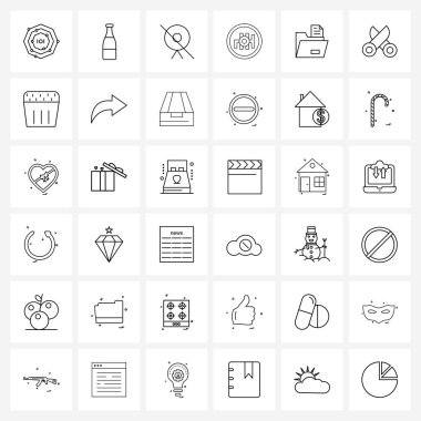 Örgü, belge, pasif, veri dizini, servis vektörü ilüstrasyonunda modern simgelerin 36 Arayüz Satırı Simgesi