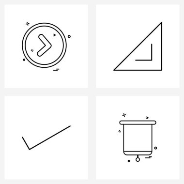 Okun 4 Modern Satır Simgesi, tik, sağ, ok, iyi Vektör İllüstrasyonu