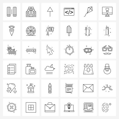 36 Düzenlenebilir Vektör Satırı Simgesi ve Uçurtma, programlama, tasarım, kod, Vector Illustration yükle
