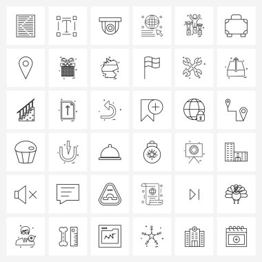 Mobil UI Çizgi Simgesi 36 Modern Pictogram pozisyon, spor, kamera, dünya, imleç vektör ilülasyonu