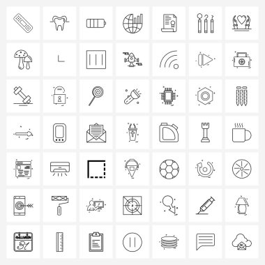 49 satır Pictograph Grid tabanlı modern stil seti ödül sertifikası, finans, sağlık, ekonomi, iş vektörü illüstrasyonu