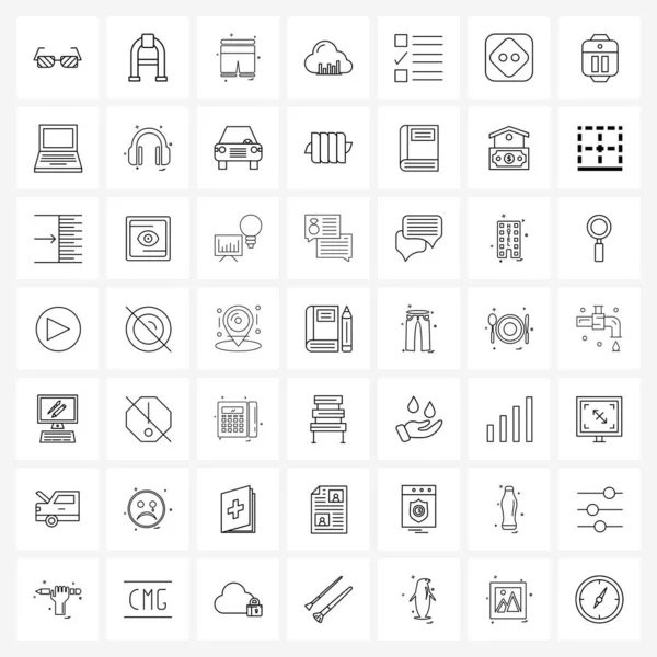 Isolierte Symbole Set Von Einfachen Zeilensymbolen Für Mail Text Sport — Stockvektor