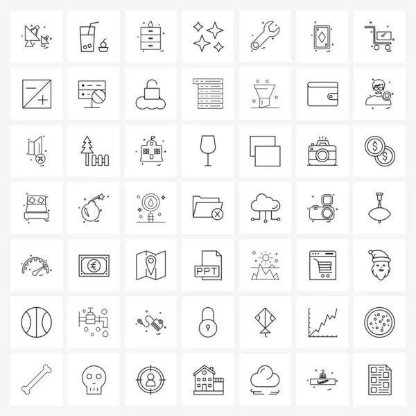 Basic Line Icons Stars Sparkle Search Shine Furniture Vector Illustration — 스톡 벡터