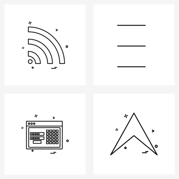Símbolos Aislados Conjunto Iconos Línea Simple Esposa Sitio Web Hamburguesa — Vector de stock