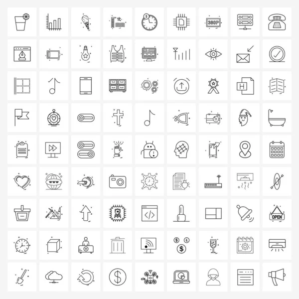 Mobile Line Icon Set Modern Pictograms Time Delivery Ice Cream — Stockový vektor