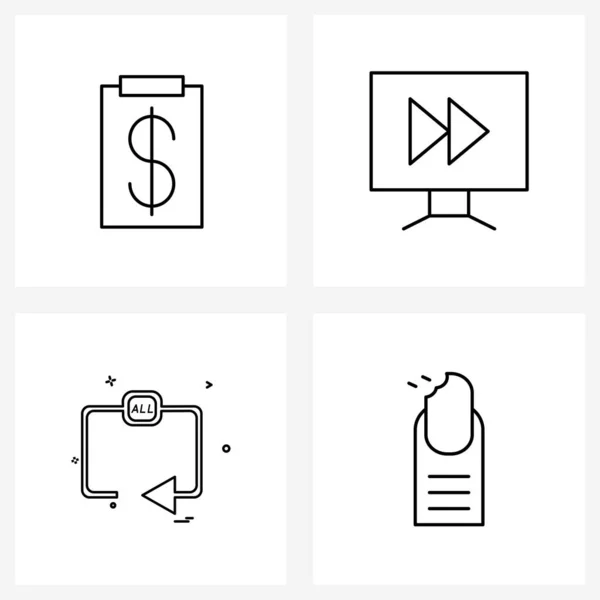 Conjunto Signos Iconos Línea Símbolos Del Portapapeles Restablecer Archivo Controles — Vector de stock