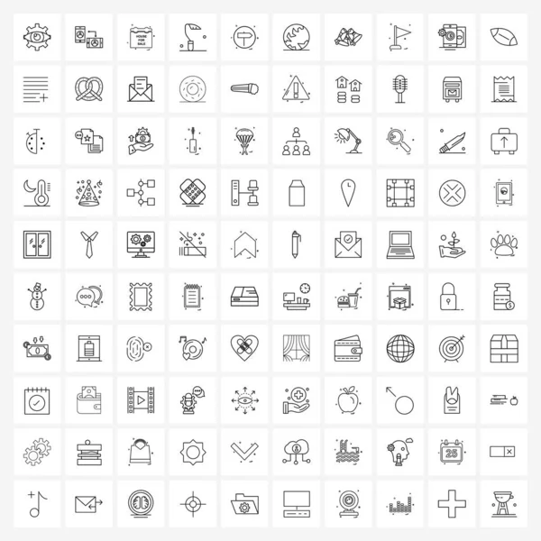 100 Editable Vector Line Icons Modern Symbols Arrow Right Portrait — Stock Vector