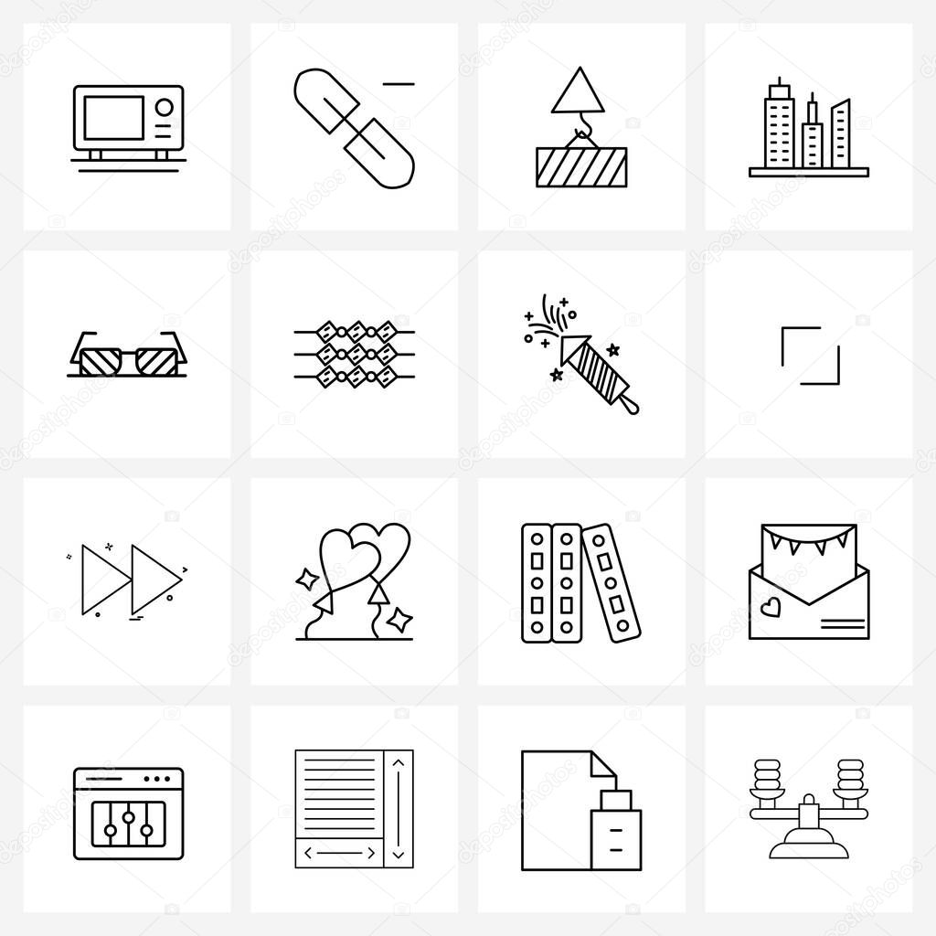 16 Universal Icons Pixel Perfect Symbols of glass, glasses, container, eye, city Vector Illustration