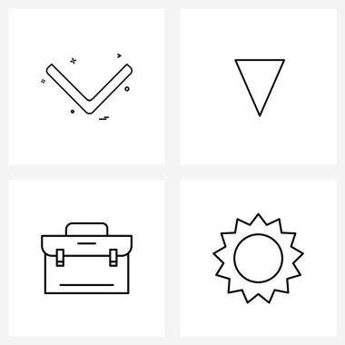 Okun, valizin, okun, okun, farenin, vites vektörünün resimlenmesinde kullanılan 4 Arayüz Satırı Simgesi