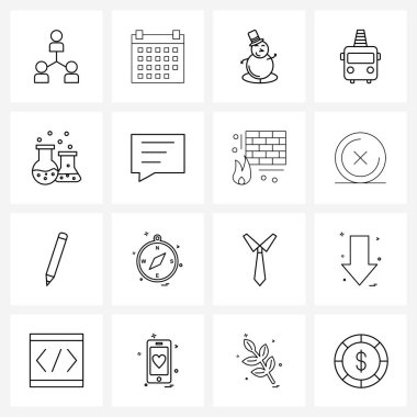 Mesaj, bilim, Noel, kimyasal matara, savaşçı vektör ilülasyonu için 16 UI simgesi ve simge seti