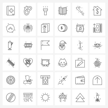 36 Evrensel Simge Pikseli Açık hava, oyun, ışık, temel top, metin vektörü illüstrasyonunun mükemmel sembolleri