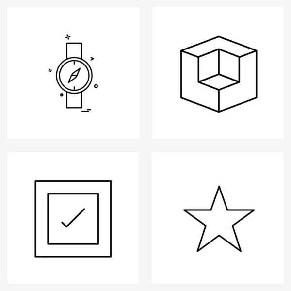Moderne Vektor Linienillustration Von Einfachen Liniensymbolen Der Uhr Box Zeit — Stockvektor
