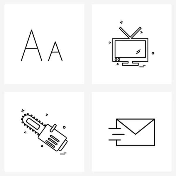 Pixel Perfect Set Von Vector Line Icons Wie Schrift Säge — Stockvektor