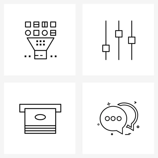 Set Von Simple Line Icons Von Algorithmus Bargeld Filtration Musikvolumen — Stockvektor