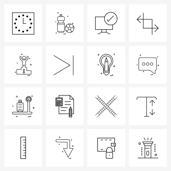 Set Von Modern Line Icons Von Spielen Überlappen Genehmigt Schneiden — Stockvektor