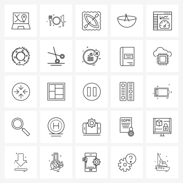 Stock Vector Icon Set Mit Zeilensymbolen Für Armaturenbrett Admin Panel — Stockvektor