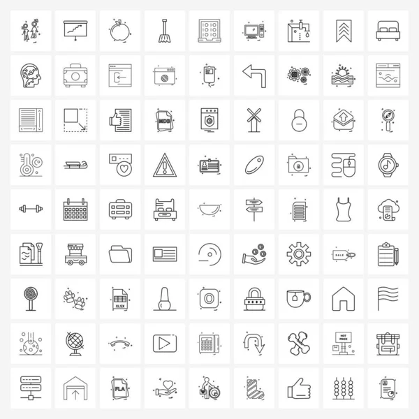Ensemble Icônes Symboles Pour Binaire Bureau Entreprise Nettoyage Douce Illustration — Image vectorielle