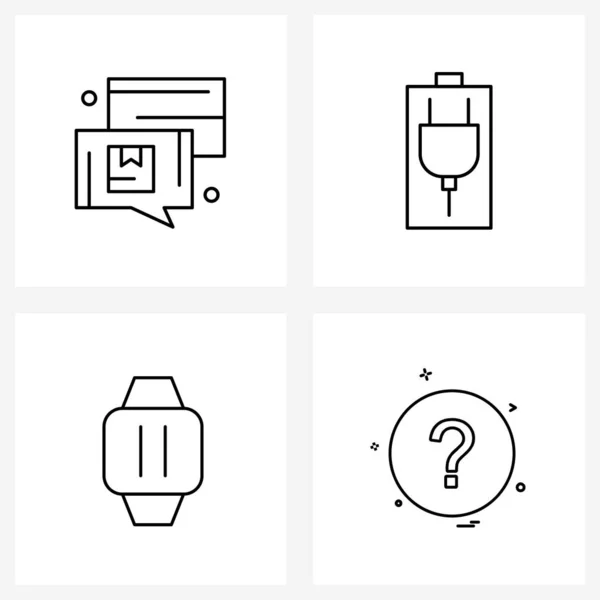 Einfaches Set Von Zeilensymbolen Wie Lieferung Timer Batterie Pause Hilfe — Stockvektor