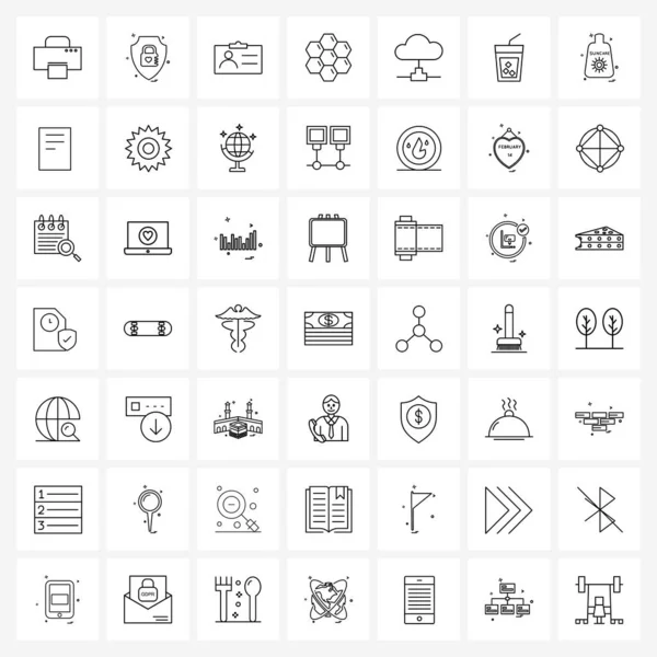 Conjunto Signos Iconos Línea Símbolos Lan Computadora Tarjeta Identificación Nube — Archivo Imágenes Vectoriales