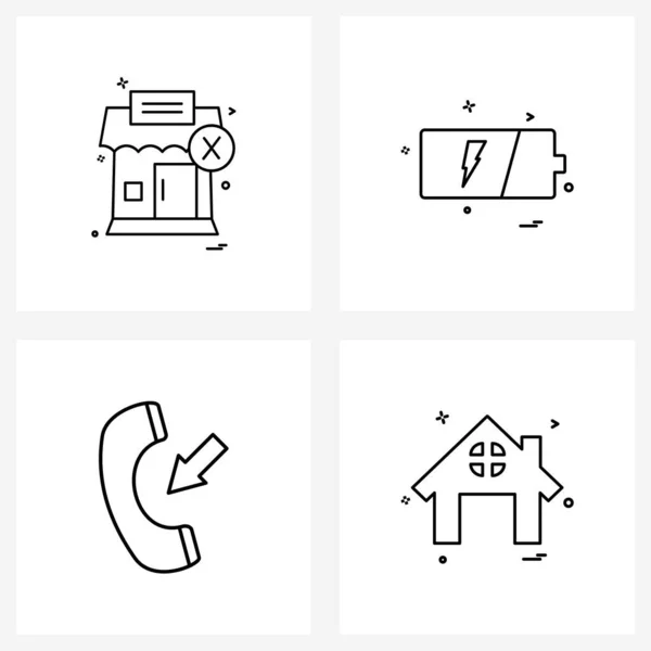 Pixel Perfect Set Vector Line Icons Shop Phone Shop Charge — Stock Vector