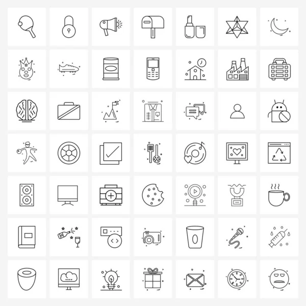 Line Icon Set Van Moderne Symbolen Van Make Lippen Media — Stockvector