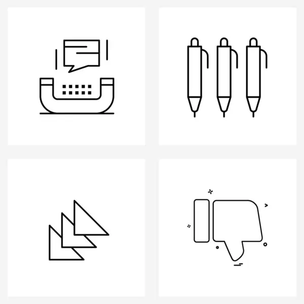 Set Von Basic Line Icons Von Telefon Abneigung Bearbeiten Pfeil — Stockvektor