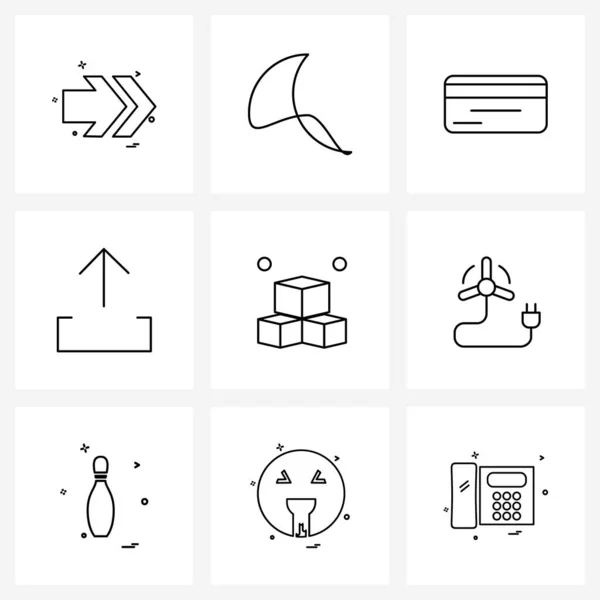 Stock Vector Icon Set Von Zeilensymbolen Für Komponenten Internet Kreditkarte — Stockvektor