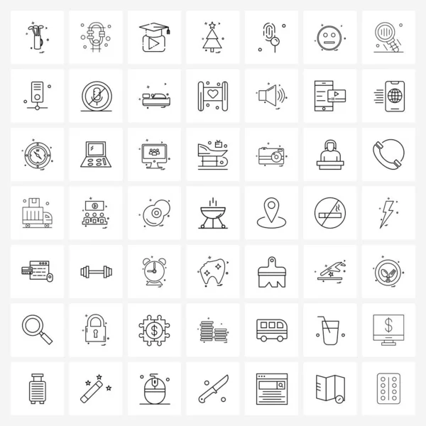 Set Von Zeilensymbolen Zeichen Und Symbole Von Emojis Fingerabdrücken Medien — Stockvektor