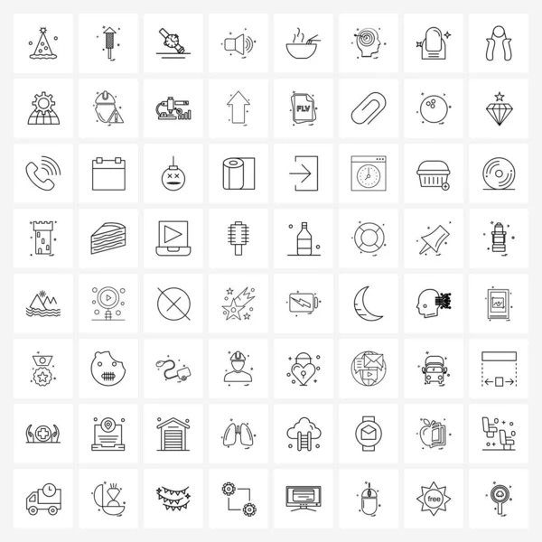 Mobile UI Line Icon Set of 64 Modern Pictograms of food, bowl, buy, media, volume Vector Illustration — Stock Illustration Mobile Line Icon Set Modern Pictograms Food Bowl Buy Media Royalty Free Stock Illustrations
