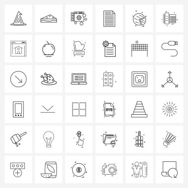 36 Evrensel Satır Simgesi Simgesi Dizin, dizin, dolar, dizin, grafik vektörü illüstrasyonunun mükemmel sembolleri