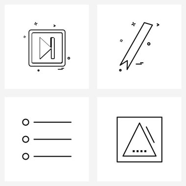 4 Evrensel Satır Simgesi Pikseli ui 'nin mükemmel sembolleri, kullanıcı arayüzü, sonraki, kurdele etiketi, element vektörü ilülasyonu