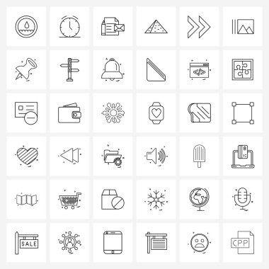 Çift, ok, belge, Mısır, Piramitler Vektör İllüstrasyonu gibi 36 Satır Simgesi Basit Kümesi