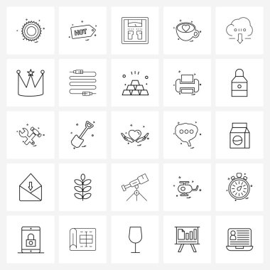 Kodlama, kahve, ölçek, sevgililer günü, Sevgililer Günü, Sevgililer Günü İllüstrasyonu için 25 Satır Sembolü Stock Vektör Simgesi