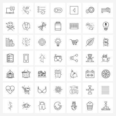 49 Modern Pictogram futbol, medya, çıkış, oyun, vektör ilüstrasyonundan oluşan Mobil UI Satır Simgesi