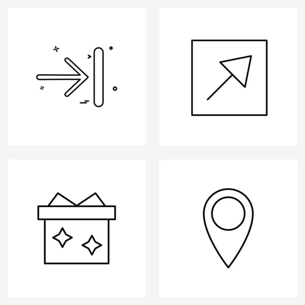 Universal Line Icon Pixel Symboles Parfaits Flèche Anniversaire Flèche Droite — Image vectorielle