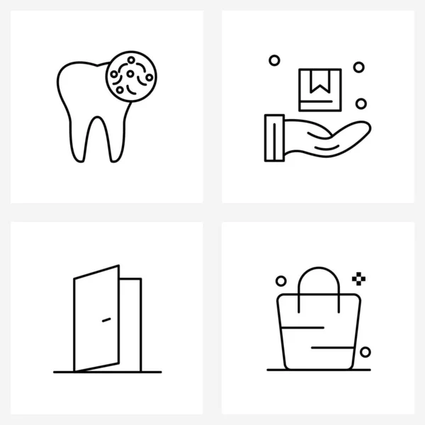Universal Line Icons Für Web Und Mobile Zahn Offen Sauber — Stockvektor